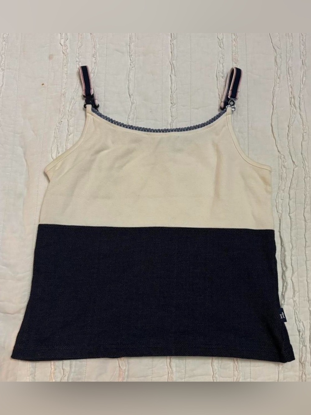 RedTaps White and Blue Tank Top with Removable Straps